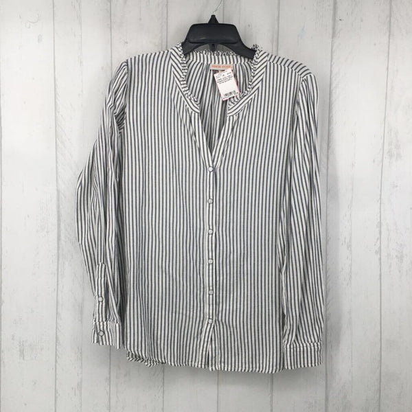 L Striped button down l/s top