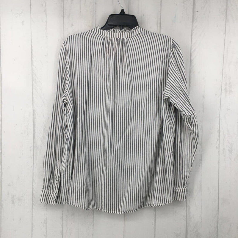 L Striped button down l/s top