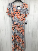 R74 XL Flo/lace print flutter slv dress