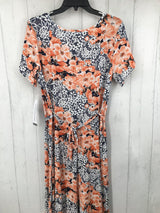 R74 XL Flo/lace print flutter slv dress