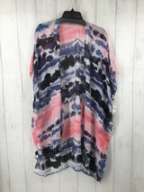 O/S Embelished tie-dye kimono