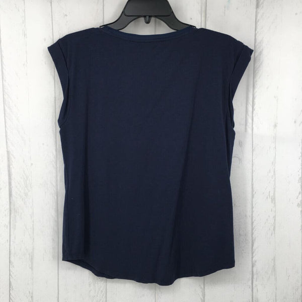 M Scoop neck cap slv top