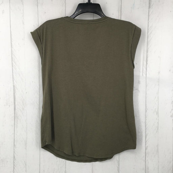 M Scoop neck cap slv top