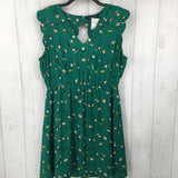 XL scallop s/s flower print dress