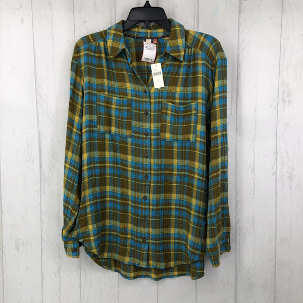 S l/s plaid button shirt