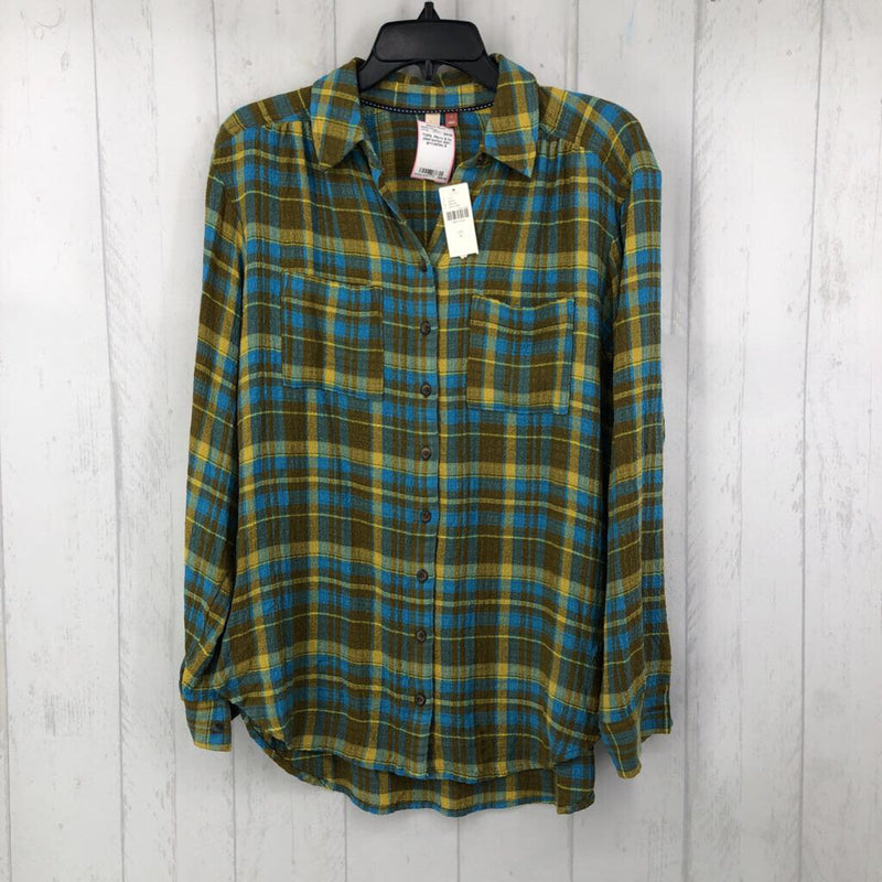 S l/s plaid button shirt