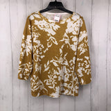 M dolman slv flower print top