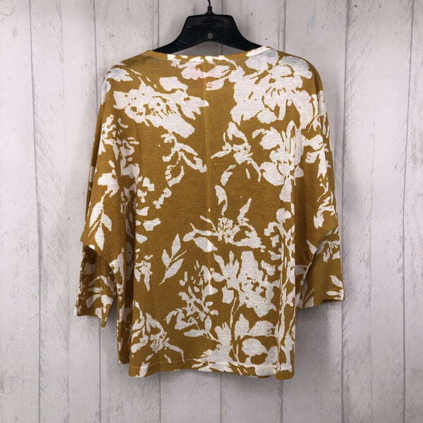 M dolman slv flower print top