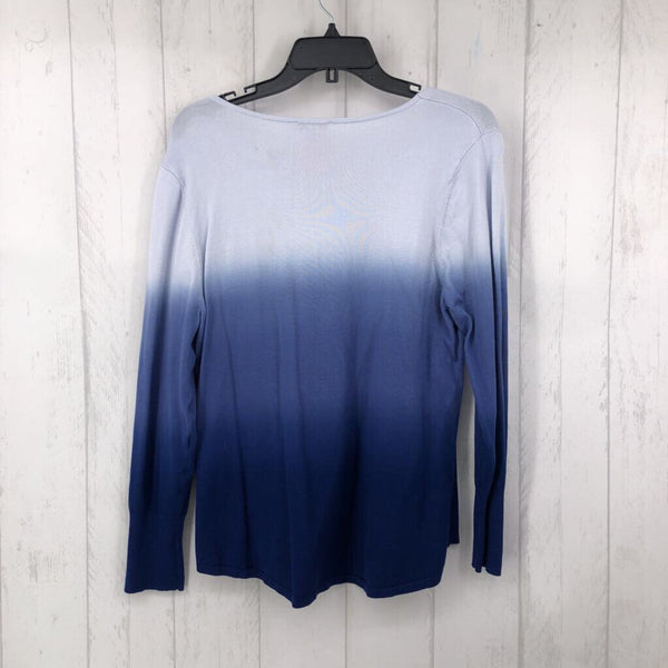 L l/s ombre v-neck sweaterr