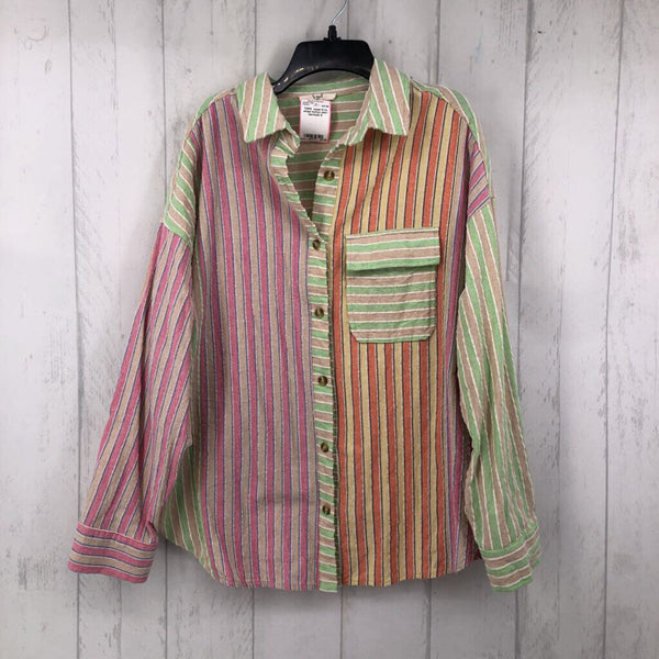 S l/s stripe button shirt