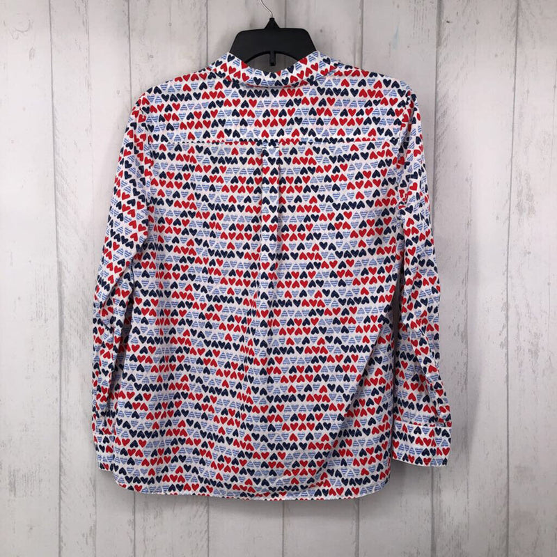 M l/s heart button shirt