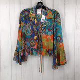 R40 S paisley tie crop cardigan