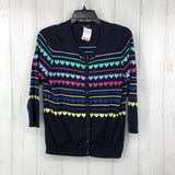 M 3/4 slv heart button cardigan