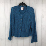 R178 PL l/s tweed zip blazer