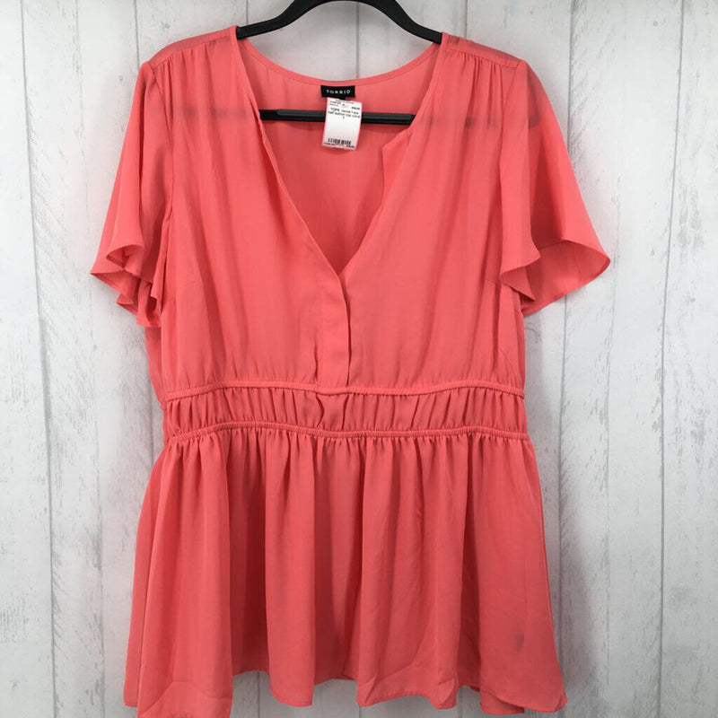 1 s/s half button top