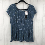 1x s/s flower babydoll top