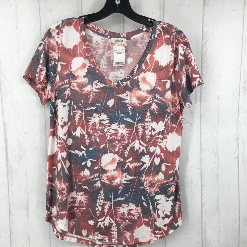 M v-neck printed s/s tee