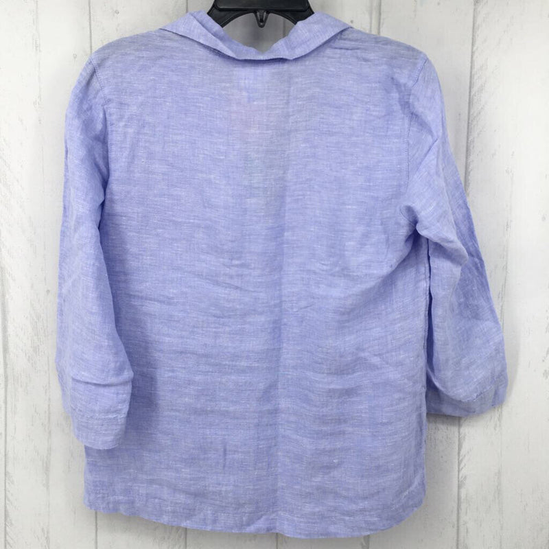 S 100% linen 3/4 slv top