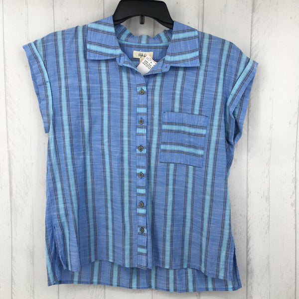 M Striped button down s/s top