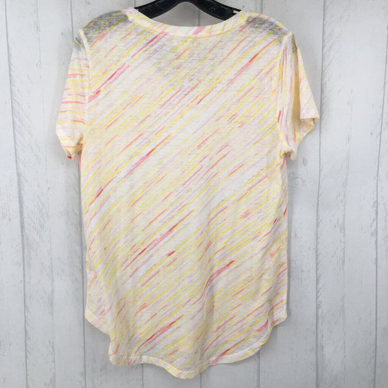 L Printed v-neck s/s tee