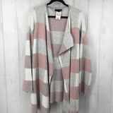 26/28 l/s check drape open cardigan