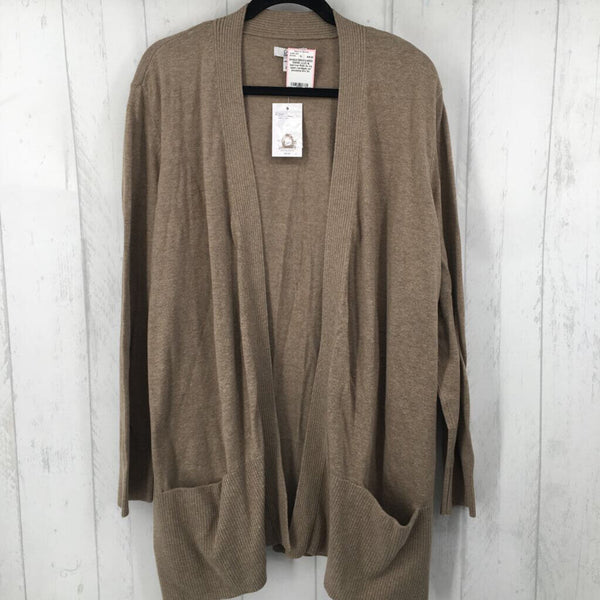 R40 3x l/s open cardigan w/ pockets