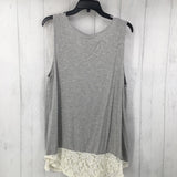 XL criss cross lace hem tank