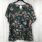 XXL s/s floral twist top