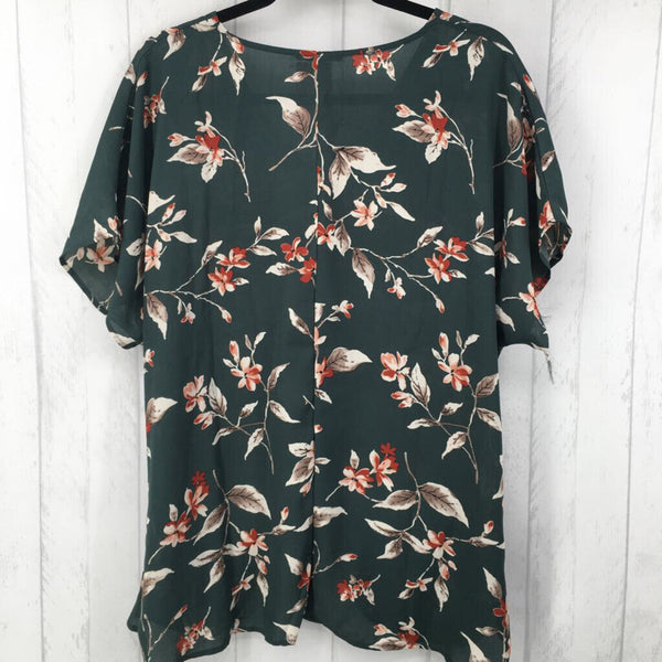 XXL s/s floral twist top