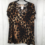 1x s/s animal print top