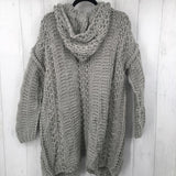 S l/s open cardigan w/ hood