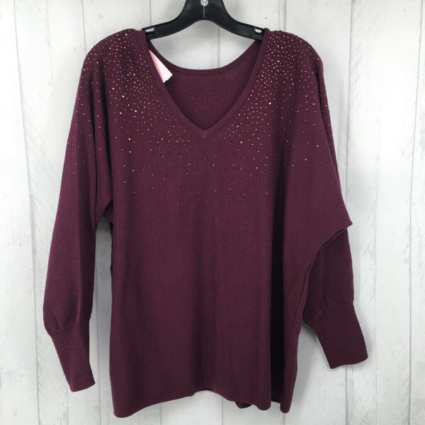 R56 L v-neck embellished sweater