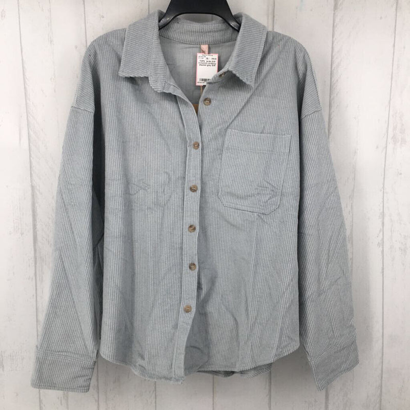 S/M l/s button corduroy shacket