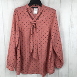 14/16 Polka dot tie front l/s top