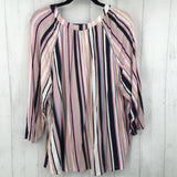 XXL Striped 3/4 slv top