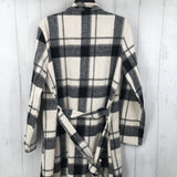 XL Plaid belted jacket