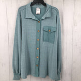 XL Marled button down l/s top