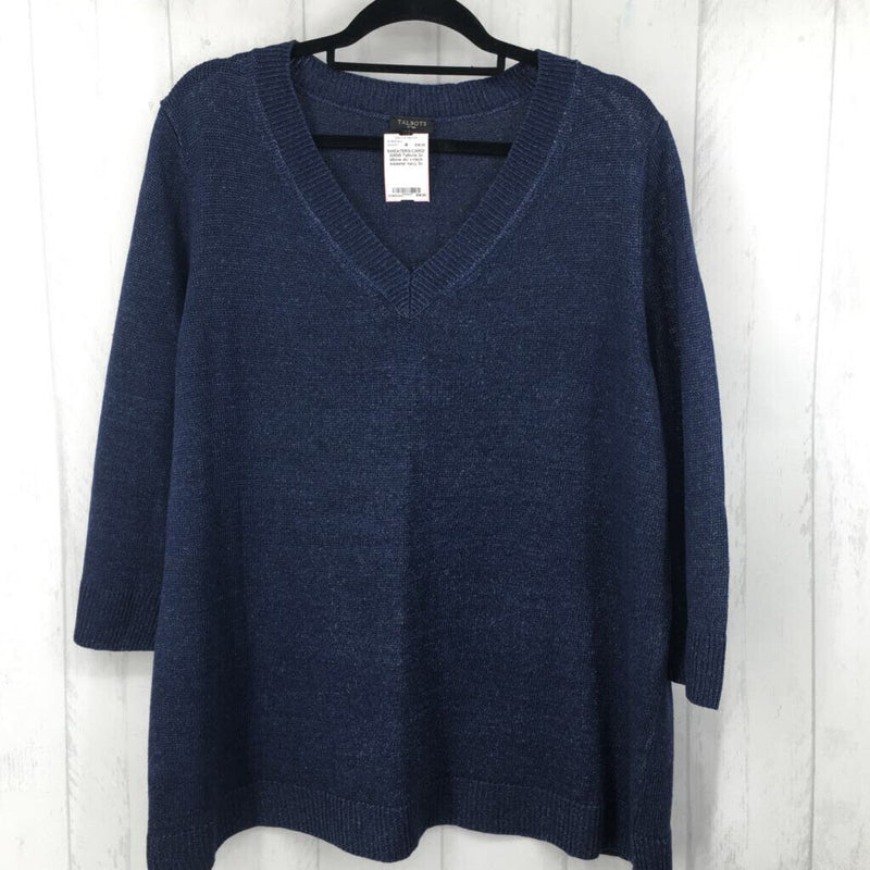 3x elbow slv v-neck sweater