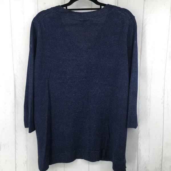 3x elbow slv v-neck sweater