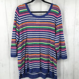 2x elbow slv stripe sweater