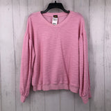 XL textured puff slv sweatshirt