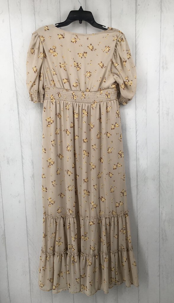 XL s/s flower print maxi dress