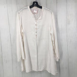 XL Linen 1/2 button down l/s top