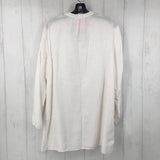 XL Linen 1/2 button down l/s top