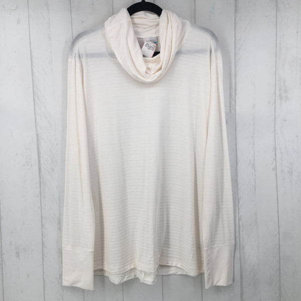 XXL Striped cowl neck l/s top