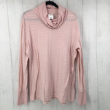 XXL Striped cowl neck l/s top