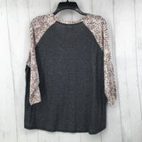 XL Animal print 3/4 slv top