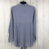 M striped tie waist button down