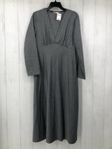 L l/s v-neck maxi dress