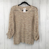 L l/s open knit sweater